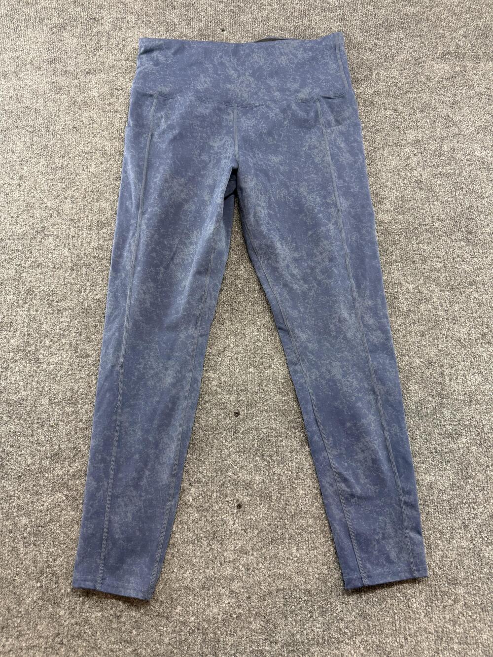 Tuff Athletics Leggings Womens Large Blue High Rise Ankle Pockets Yoga Gym Pants